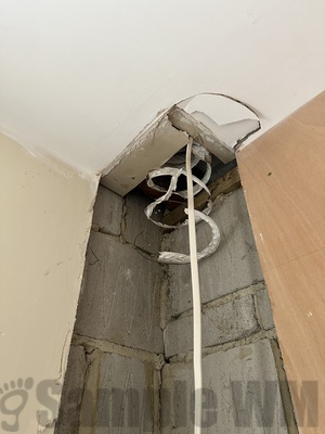 Stub Stack
The soil vent was removed to create a cleaner look, a stub stack with auto-air vent installed inside the finmished cabinet.
